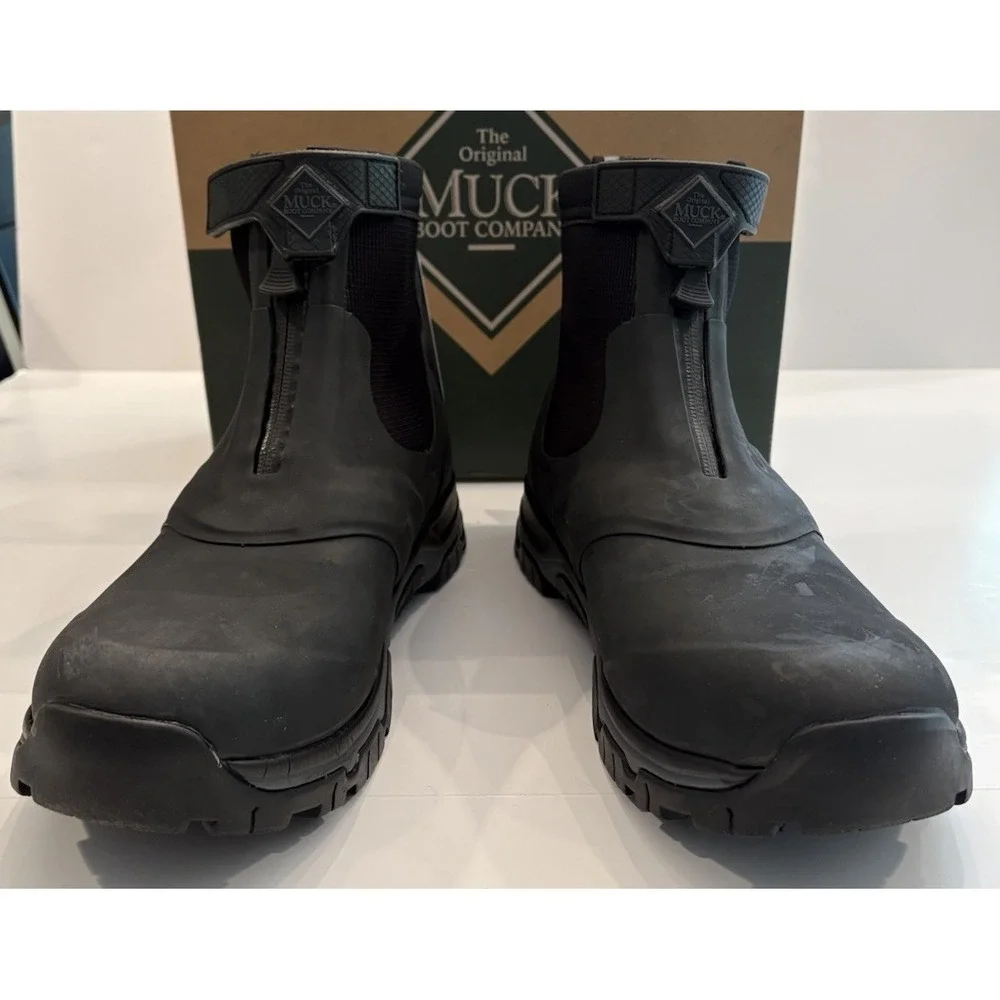 Muck Boot Company Men's Apex Mid zip Ankle Boot AXMZ-000 Black/Gray Size 13